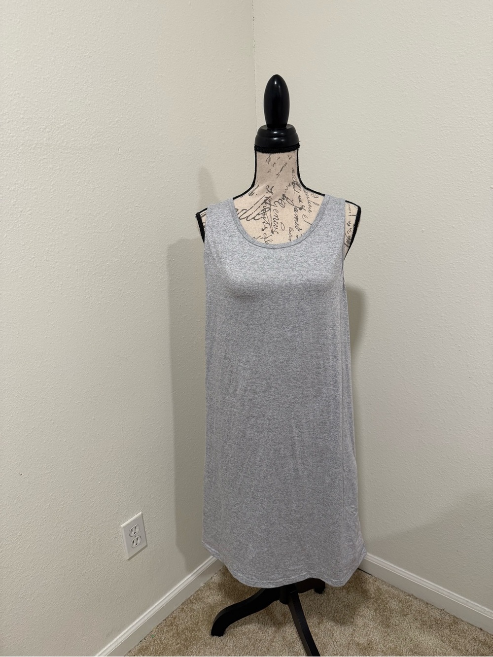 Women’s Grey Sleeveless Tank Dress 2x